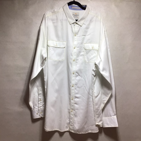 Tommy Bahama Jeans Island Crafted White Long Sleeve Button Down Shirt, Size 2XT. - Picture 9 of 12
